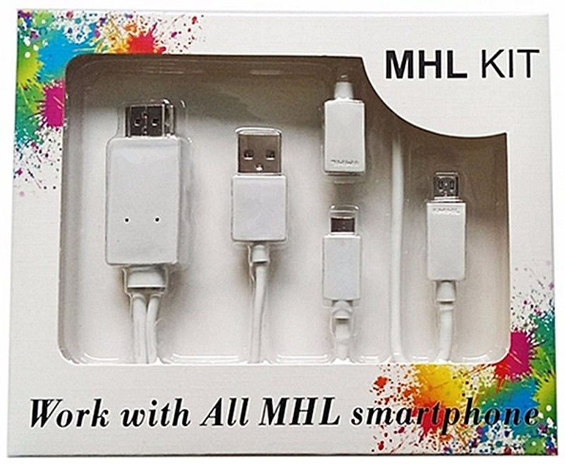 Crystal Digital 6ft Micro USB to HDMI Cable HDMI Cable(Compatible with All MHL Supports Deviecs, White)