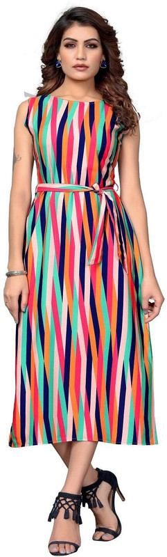 veera enterprise Women Maxi Multicolor Dress