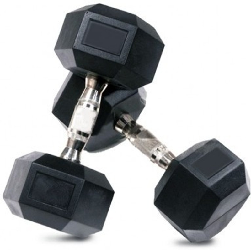 rugged 2kg Hex Rubber Coated Fixed Weight Dumbbell(2 kg)