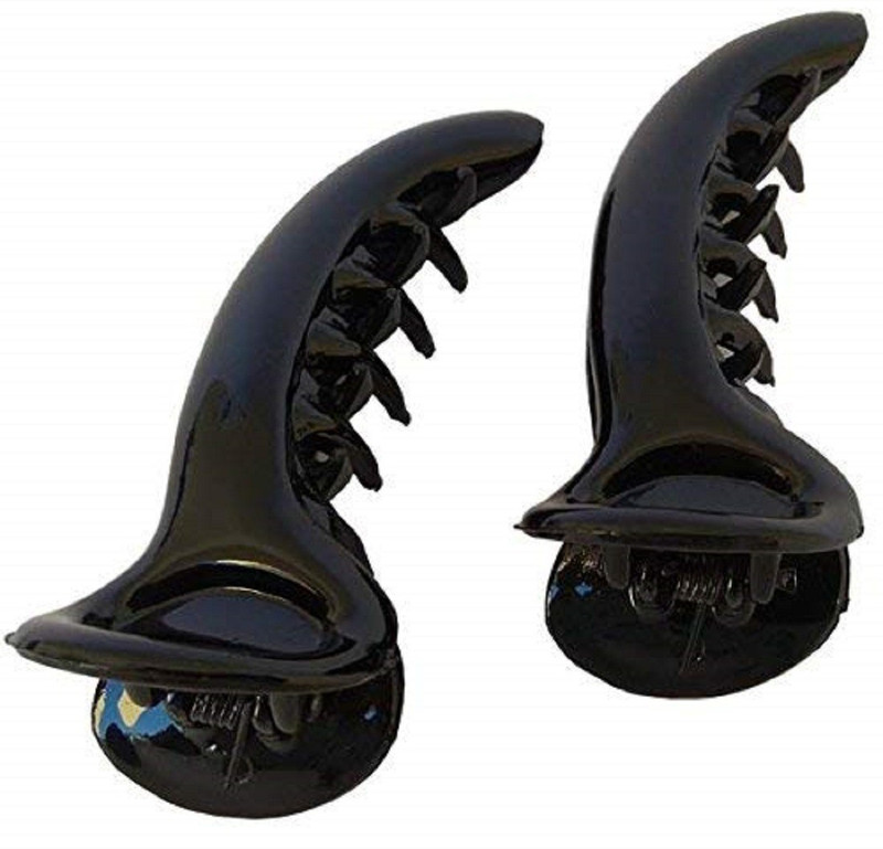 styling fashion combo of 2 Black colour banana clip Banana Clip(Black)
