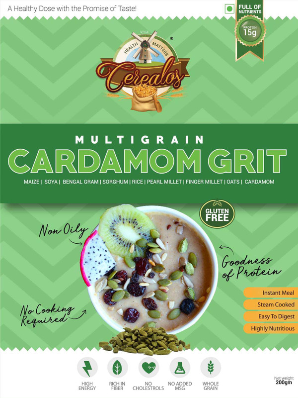 cerealos Multigrain Cardamom Grit Protein Cereal(200 g, cardamom)