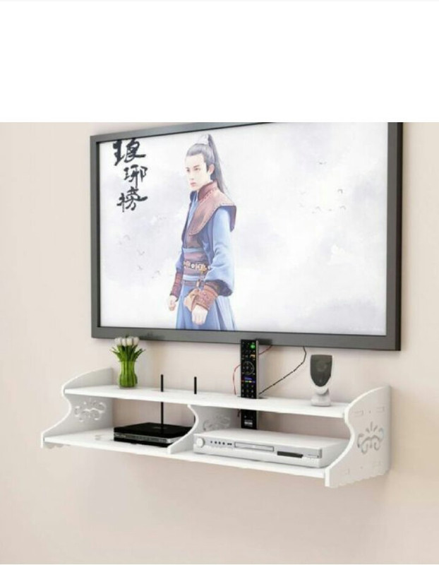 all crafts art new desing SETUP BOX MDF (Medium Density Fiber) Wall Shelf(Number of Shelves - 1, White)