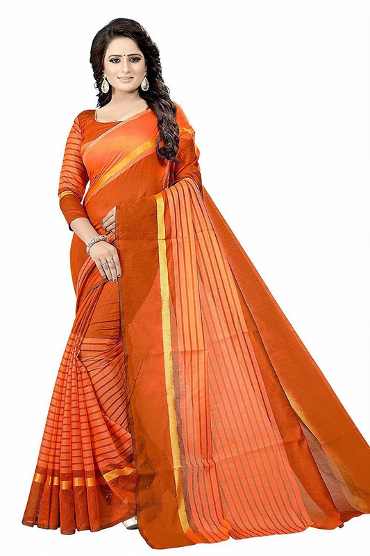 shriji fashion Self Design Bollywood Velvet Saree(Orange)