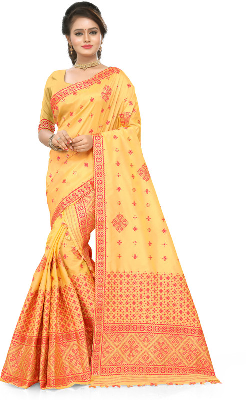 Buy Skiran s Woven Mekhela Chador Poly Silk Saree Multicolor