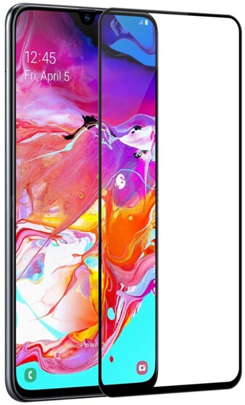 happy pops Edge To Edge Tempered Glass for Samsung A70 Full Size Tempered 6D Glass 9H Screen Protector(Pack of 1)