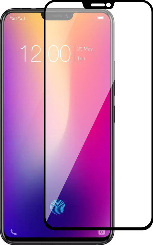 flysto Edge To Edge Tempered Glass for Vivo X21 ( BLACK )(Pack of 1)