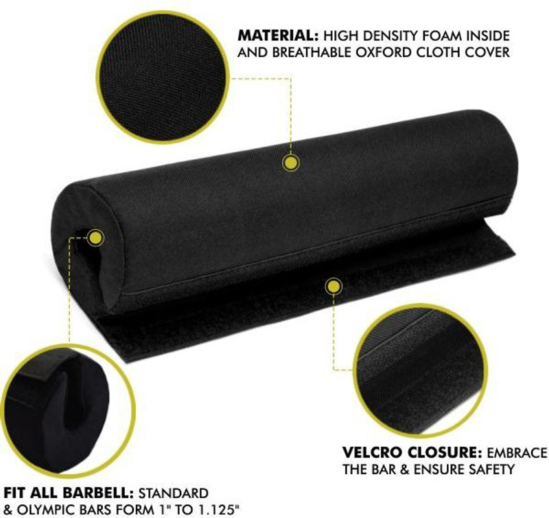 toy town Strength Conditioning Barbell Pad Gel Supports Weight Lifting Barbell Protector Shoulder Support(Black)