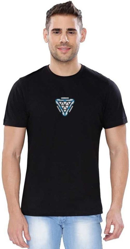 fashoio Printed Men & Women Round Neck Black T-Shirt