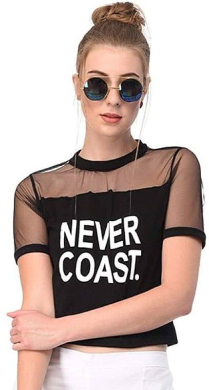 dpfashions Casual Juliet Sleeve Solid Women Black Top