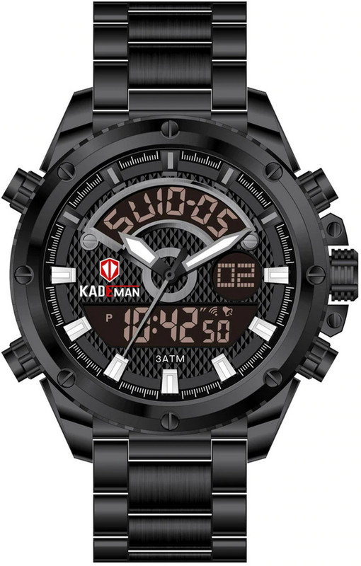 kademan Business Casual Black Trendy Unique Stylish Chronograph Analog Digital Analog-Digital Watch  - For Men
