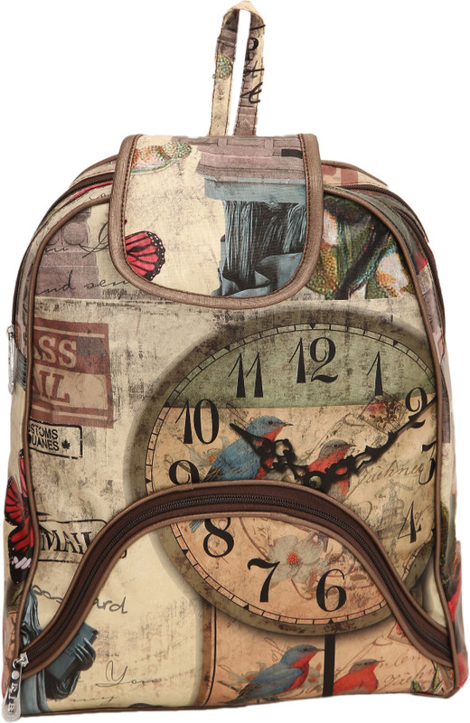uoou india 3D WATCH ROUND CHAIN 5 L Backpack(Brown)