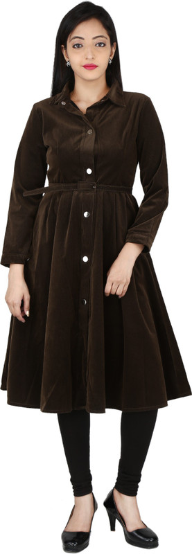 kayseria Women Fit and Flare Brown Dress