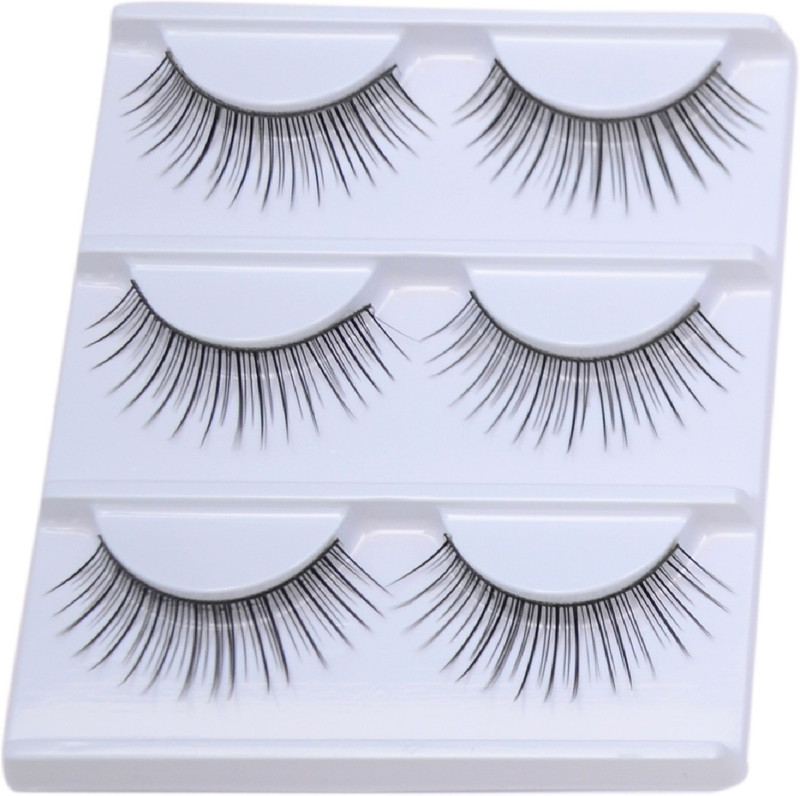 beautica Thick Long Polyester Fashion Eyelashes Thick Eye Lashes(Pack of 3)