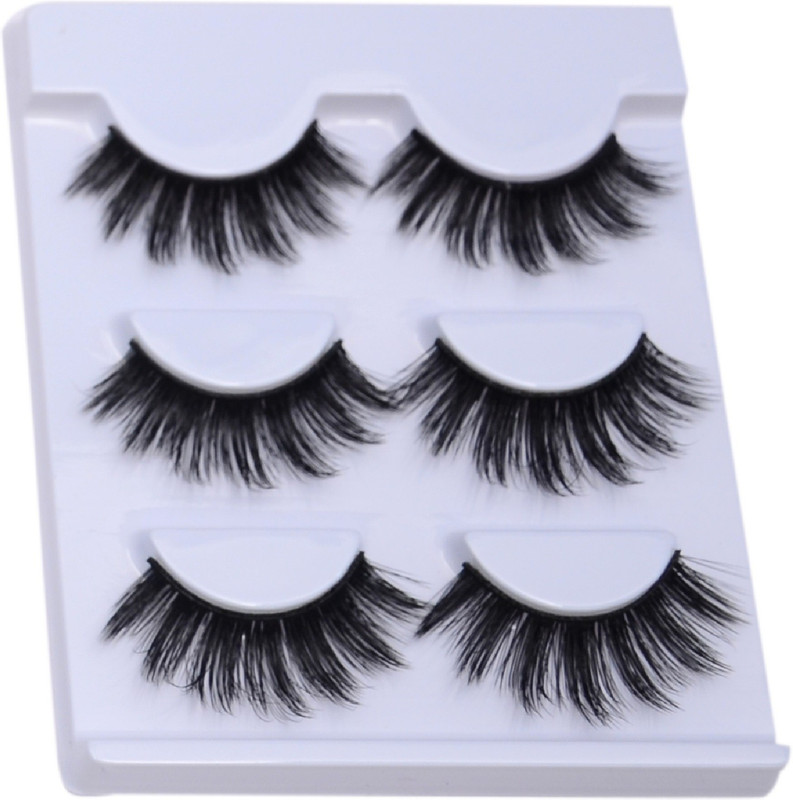 beautica Mink Long Polyester Fashion Eyelashes Thick Eye Lashes(Pack of 3)