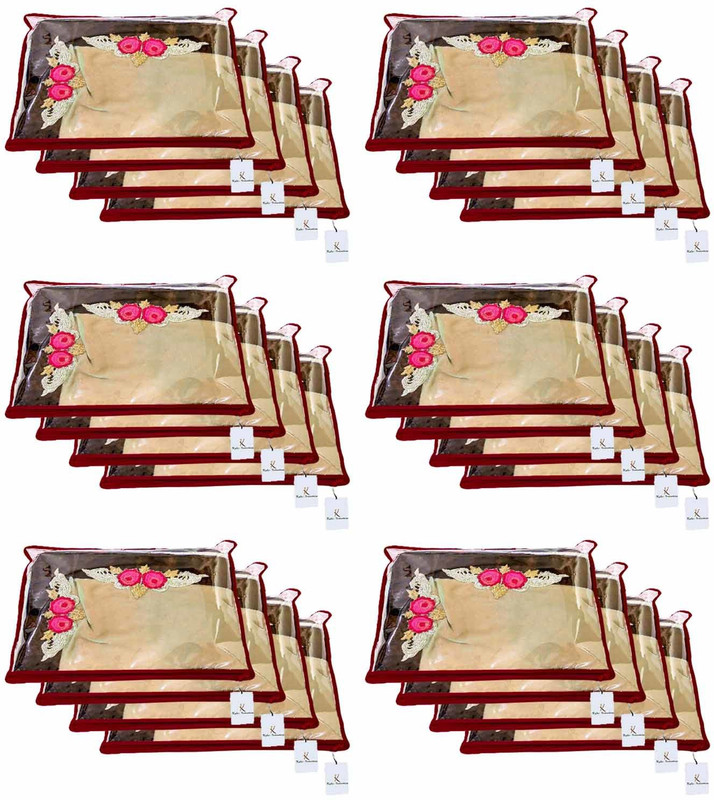 KUBER INDUSTRIES Plain Non Woven Single Packing Saree Cover 24 pcs Set (Maroon) ,CTKNEW108 CTKNEW0108(Maroon)