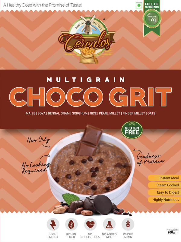 cerealos Multigrain Choco Grit Protein Cereal(200 g, Choco)