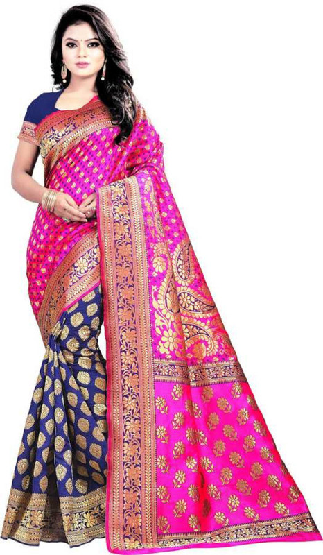 mangalam fashion Woven Banarasi Poly Silk Saree(Multicolor)