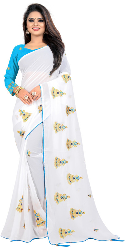 pd fashion Embroidered Daily Wear Georgette Saree(Multicolor)