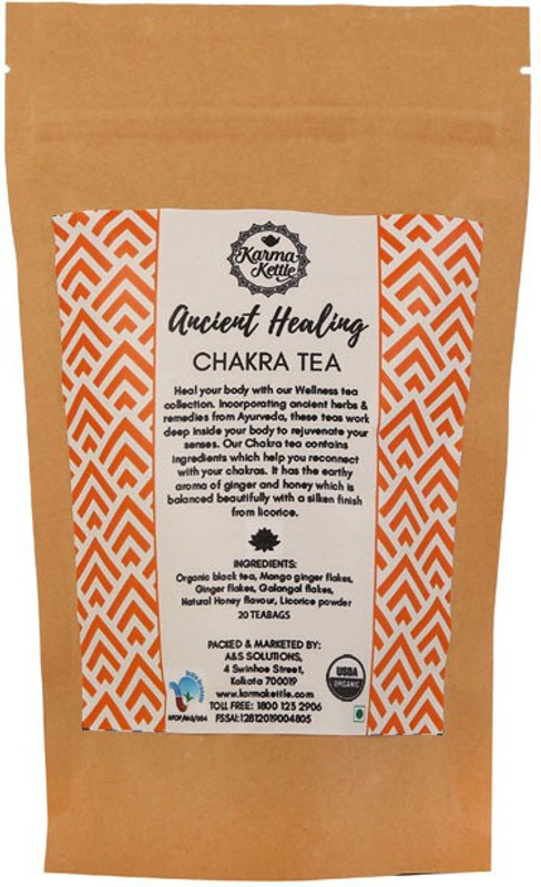 karma kettle Chakra tea , 20 teabags Ginger, Honey, Liquorice Herbal Tea Pouch(40 g)