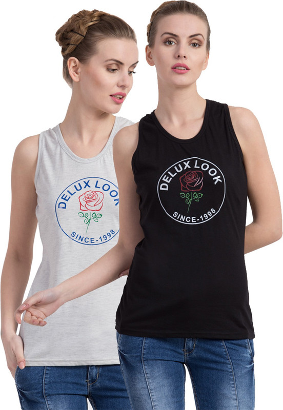 vogue tantra Casual Sleeveless Embroidered Women Black Top