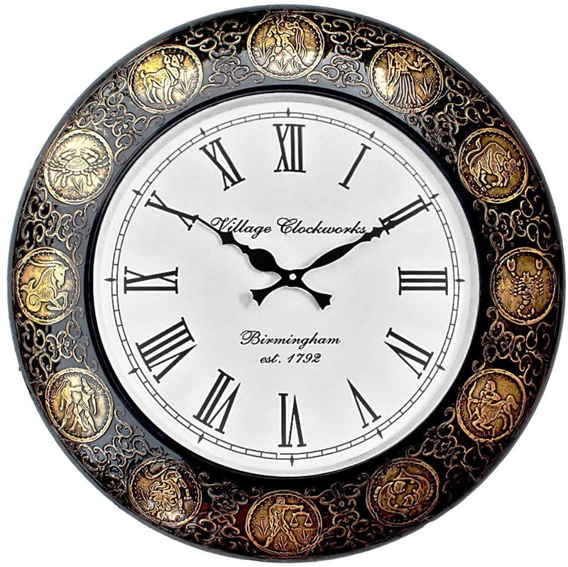 salasar international Analog 45 cm X 45 cm Wall Clock(Multicolor, With Glass)