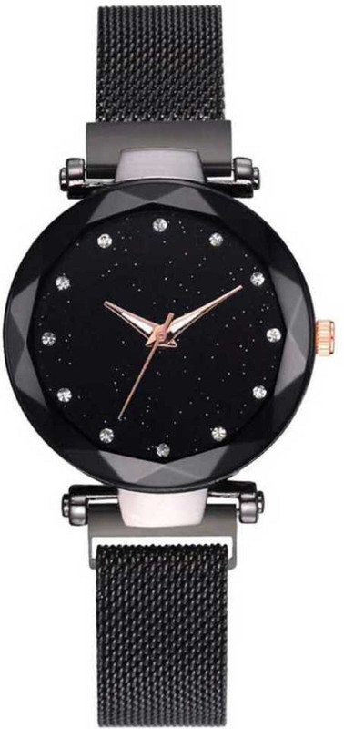 seven horse Luxury Mess Magnet Buckle 7H-003_BLKMETL Digital Watch  - For Women