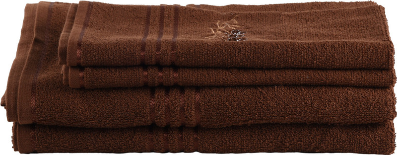 vghome Cotton 350 GSM Bath, Hand, Face Towel Set(Pack of 2, Brown)
