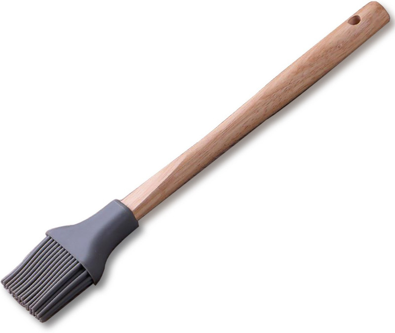ChirpyChiya SILICONE, WOODEN Round Pastry Brush(Pack of 1)