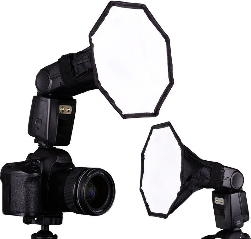 Lehrua 11 Inch Flash Diffuser Flash Reflector for Speed light Octagon Diffuser Umbrella Flash Speedlite Cover Camera Diffuser(Black)