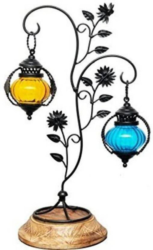 wood city handicrafts Multicolor Wooden Table Lantern(28 cm X 20 cm, Pack of 1)