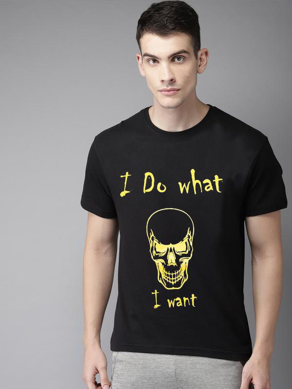 vijaro Solid Men Round Neck Black T-Shirt