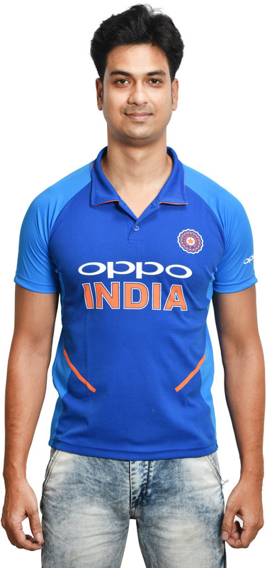 pacificwear Printed Men Polo Neck Blue T-Shirt