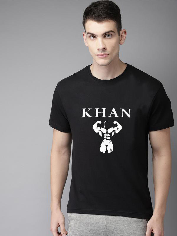 rhythem Printed Men Round Neck Black T-Shirt