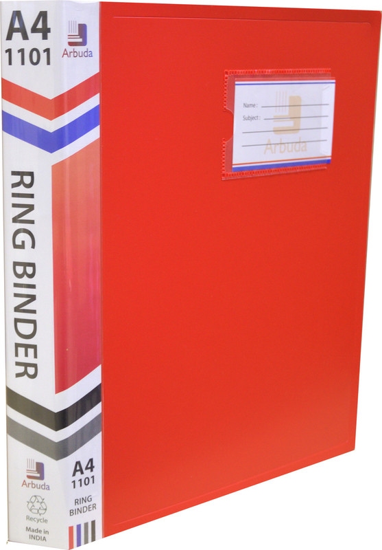 arbuda Ring Binder File ,2D A4 Size Tough & Durable - Polypropylene plastic(Set Of 6, Red)