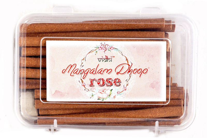 vidhi mangalam Dhoop Sticks Pack/Box (Rose) - Pack of 40 Dhoop Sticks Rose Agarbattis(40 Units)