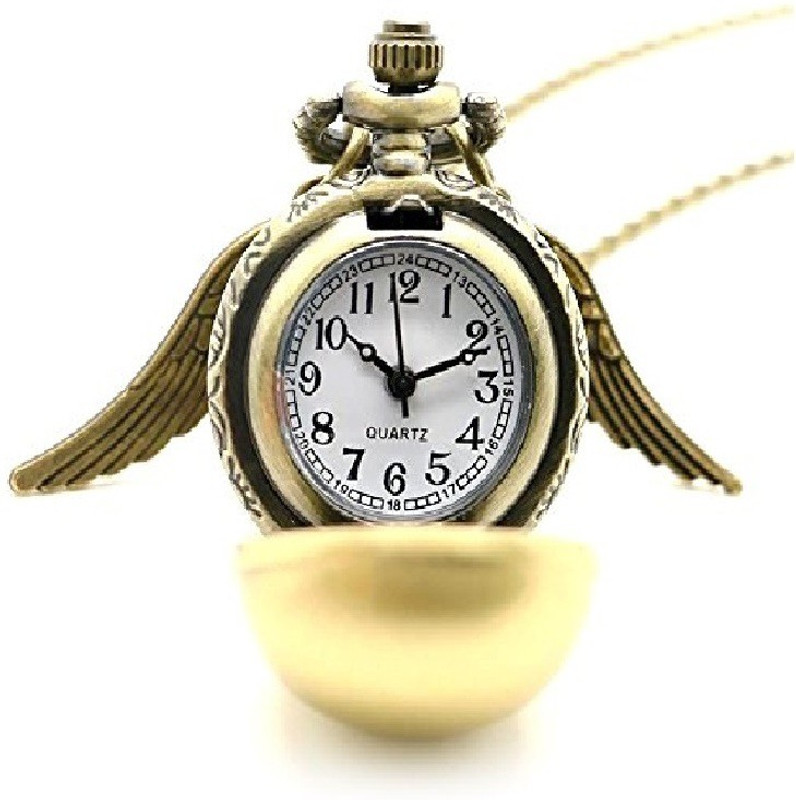 24x7eMall Snitch Vintage Angel Necklace and Retro Style Pocket Watch Snitch antique metal Pocket Watch Chain