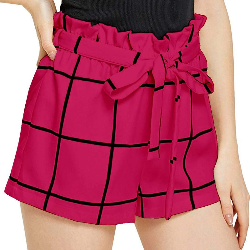 khodal Checkered Women Reversible Pink Skort