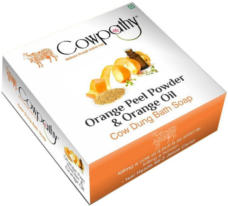 cowpathy Orange Peel Cow Dung Bath Soap(6 x 87.5 g)