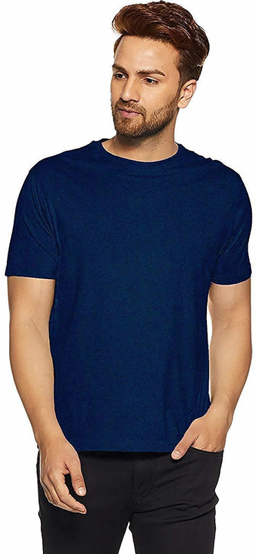 wearindia Solid Men Round Neck Black T-Shirt