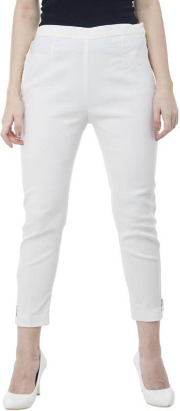 kronmenien Regular Fit Women White Trousers