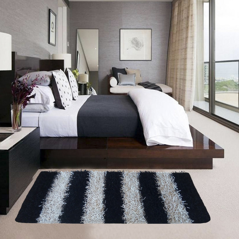 glamkart White, Black Cotton Runner(55 cm  X 140 cm)