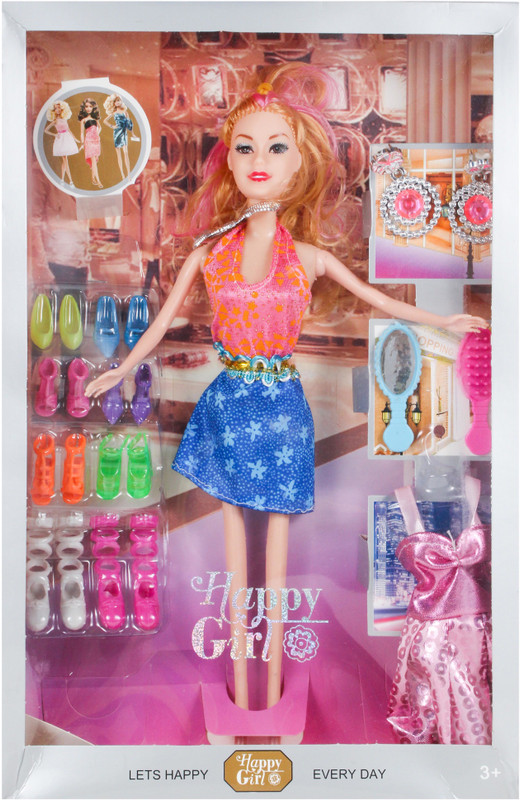 aonedoll Aone Barbie Happy Girl Doll With Doll Dresses Set For Kids (Multicolor)(Multicolor)