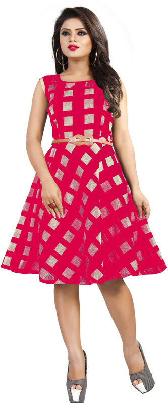 Buy DELIZIA Women Skater Pink Dress Online at desertcartSINGAPORE