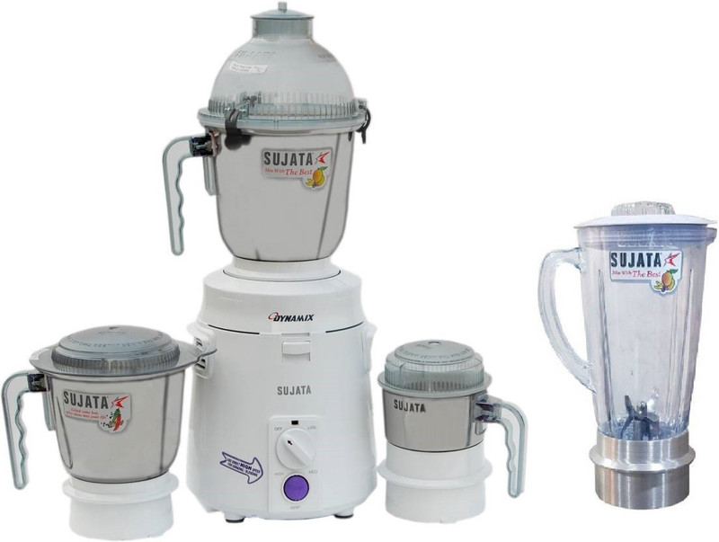 SUJATA 1 mixer grinder with aluminium base jar 900 Mixer Grinder(White, 4 Jars)