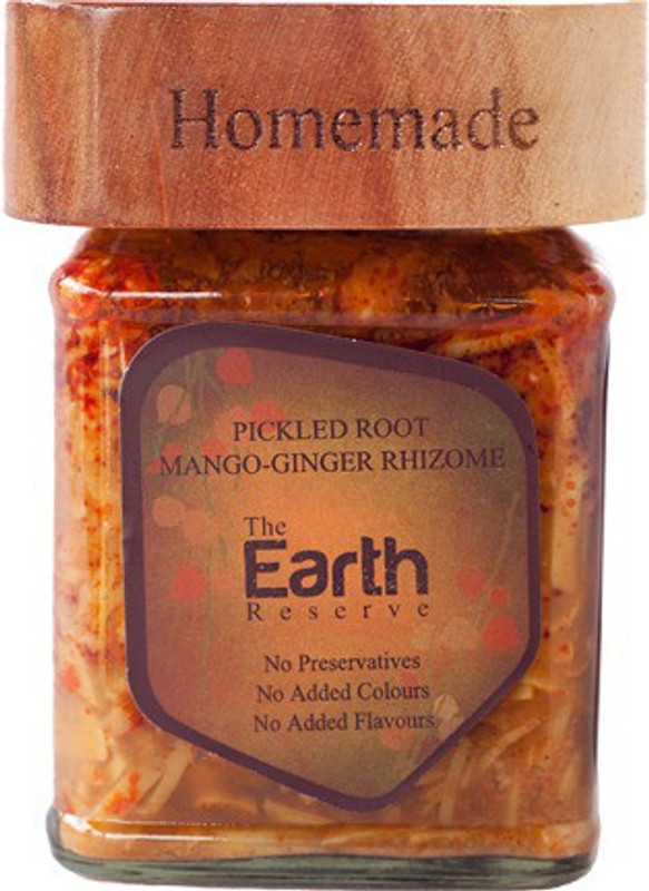 the earth reserve All Natural Pickled Root Mango Ginger Rhizome Ginger, Garlic, Red Chilli Pickle(250 g)