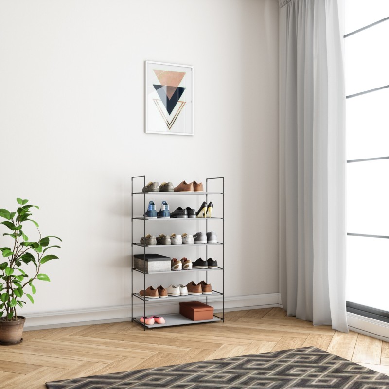 Flipkart SmartBuy Metal Collapsible Shoe Stand(Grey, 6 Shelves)