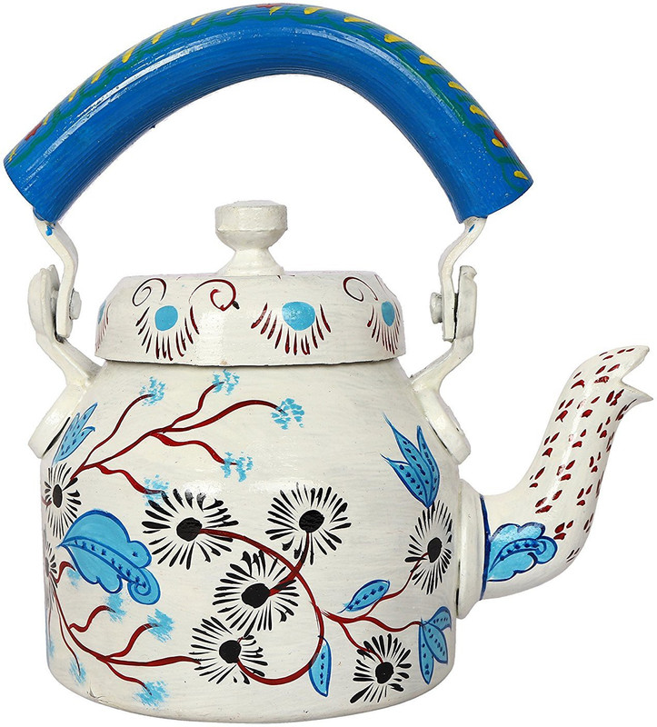 ihandikart Hand Painted Figurine Aluminium Decorative Tea Kettle Pot (1 L, 22 cm, ) Decorative Showpiece  -  22 cm(Aluminium)