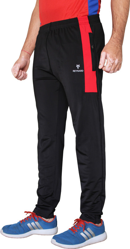 reynard Solid Men Black, Red Track Pants