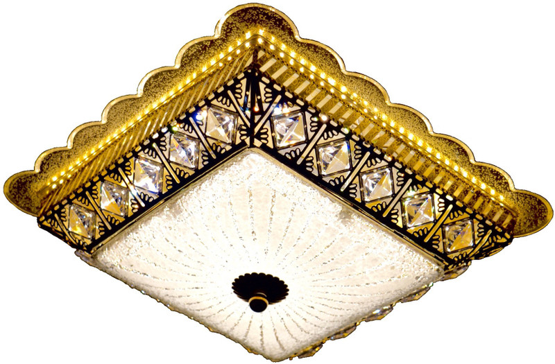 Prop It Up Morden Square Shape Crystal LED Chandelier Chandelier Ceiling Lamp(Gold)