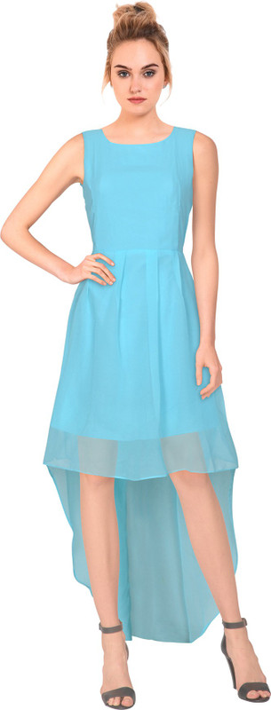 pahervesh Women Skater Blue Dress